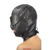 Cagoule simili cuir avec bandeau amovible