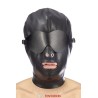 Cagoule simili cuir avec bandeau amovible