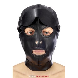 Cagoule simili cuir avec bandeau amovible