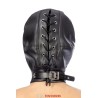 Cagoule BDSM simili cuir avec baillon amovible