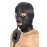 Cagoule BDSM simili cuir avec baillon amovible