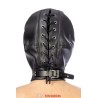 Cagoule BDSM 3 ouvertures en simili cuir