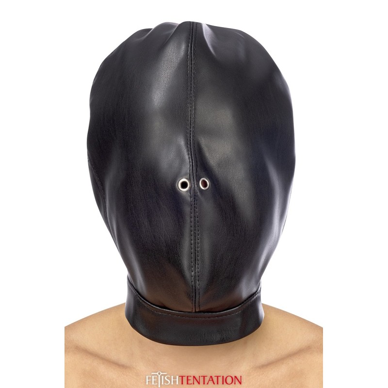 Cagoule BDSM fermée simili cuir