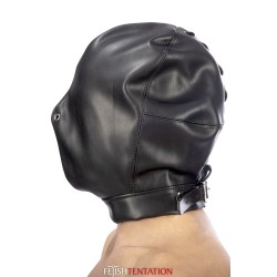 Cagoule BDSM fermée simili cuir