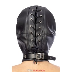 Cagoule BDSM fermée simili cuir