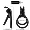 ANNEAU VIBRATEUR DOUBLE TRAVELER POUR COUPLES LAPIN NOIR