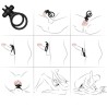 ANNEAU VIBRATEUR DOUBLE TRAVELER POUR COUPLES LAPIN NOIR