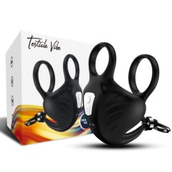 ANNEAU VIBRATEUR MANTA SCROTUM TÉLÉCOMMANDE NOIR