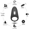ANNEAU VIBRATEUR SHARK POUR COUPLES TÉLÉCOMMANDE NOIR