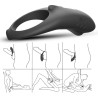 ANNEAU VIBRATEUR SHARK POUR COUPLES TÉLÉCOMMANDE NOIR