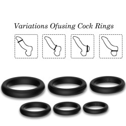 ANNEAUX DE VERROUILLAGE SILICONE NOIR