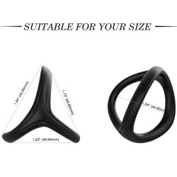 BAGUE TRESOR DOUBLE SILICONE NOIR