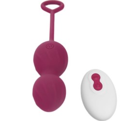 HALTÈRE VAGINALE VIBRATION TÉLÉCOMMANDE 10 VIBRATIONS ROUGE FONCÉ