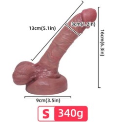 GODE RÉALISTE EN SILICONE LIQUIDE 13 CM