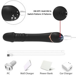 GODE VIBRATEUR SILICONE NOIR