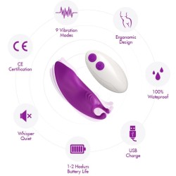 HONEYBEE WEARABLE PANTIES VIBRATEUR G-SPOT TÉLÉCOMMANDE VIOLET