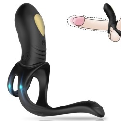 JOY JUMPER RING VIBRATEUR POUR COUPLES & TÉLÉCOMMANDE ANAL PLUG NOIR