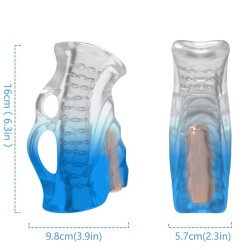 MASTURBATEUR DOIGT & VIBRATEUR BLEU GRADIENT