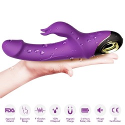 METEROR DILDO VIBRATEUR LAPIN ROTATEUR VIOLET