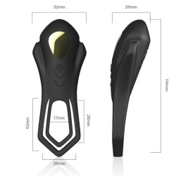 TÉLÉCOMMANDE DOUBLE ANNEAU VIBRATEUR ROADSTER NOIR