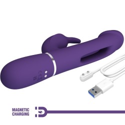 Vibromasseur Rabbit multifonction 3 en 1 Kampas avec langue