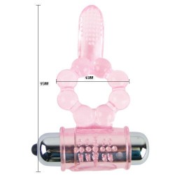 ANNEAU SILICONE 10 RYTHMES DE LANGUE AVEC VIBRATION ROSE