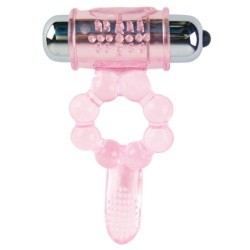 ANNEAU SILICONE 10 RYTHMES DE LANGUE AVEC VIBRATION ROSE