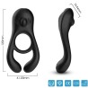 VEYRON DOUBLE VIBRATEUR ANNEAU JOUET POUR COUPLES TÉLÉCOMMANDE NOIR
