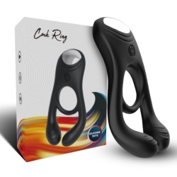 VEYRON DOUBLE VIBRATEUR ANNEAU JOUET POUR COUPLES TÉLÉCOMMANDE NOIR