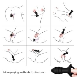 VIBRATEUR À DOIGTS KYLIN ET TÉLÉCOMMANDE DE PLUG ANAL NOIR