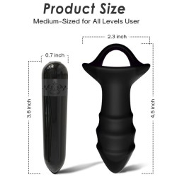 VIBRATEUR À DOIGTS KYLIN ET TÉLÉCOMMANDE DE PLUG ANAL NOIR