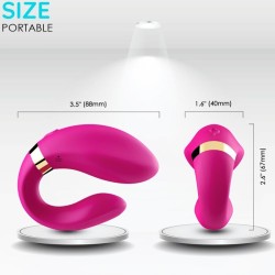 VIBRATEUR CROISSANT POUR COUPLES TÉLÉCOMMANDE FUCHSIA