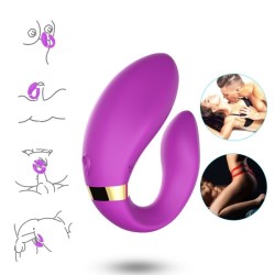 VIBRATEUR CROISSANT POUR COUPLES TÉLÉCOMMANDE VIOLET