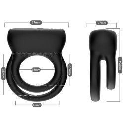 VIBRATEUR DOUBLE ANNEAU NOIR