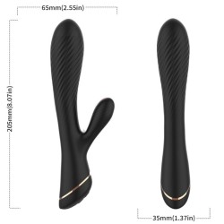 VIBRATEUR LAPIN SILICONE NOIR