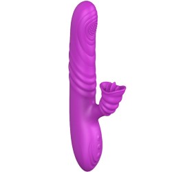 VIBRATEUR MULTIFONCTION ANGELIA AVEC LANGUE STIMULANTE EFFET CHALEUR VIOLET