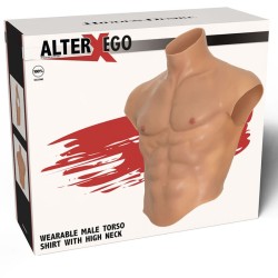 T-Shirt torse masculin en silicone alter ego avec abdo