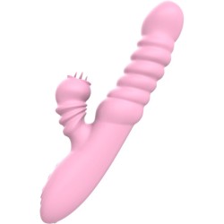 VIBRATEUR MULTIFONCTION AVEC LANGUE STIMULANTE EFFET CHALEUR ROSE