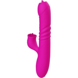 VIBRATEUR MULTIFONCTION DOUBLE LANGUE FANNY EFFET CHALEUR FUCHSIA