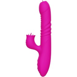 VIBRATEUR MULTIFONCTION DOUBLE LANGUE FANNY EFFET CHALEUR FUCHSIA