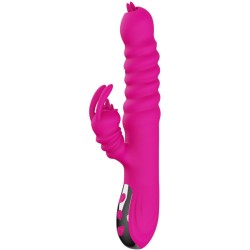VIBRATEUR MULTIFONCTION RABBIT DOUBLE LANGUE EFFET CHALEUR FUCHSIA