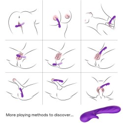 VIBRATEUR ROMANCE AVEC STIMULATEUR VIOLET