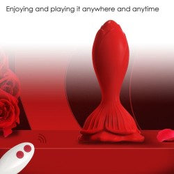 VIBRATEUR ROSE & PLUG ANAL PETITE TÉLÉCOMMANDE ROUGE