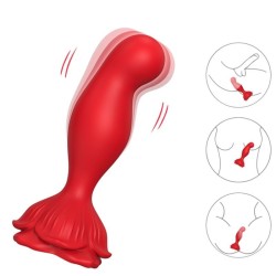 VIBRATEUR ROSE & PLUG ANAL TÉLÉCOMMANDE ROUGE