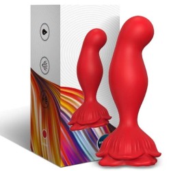 VIBRATEUR ROSE & PLUG ANAL TÉLÉCOMMANDE ROUGE