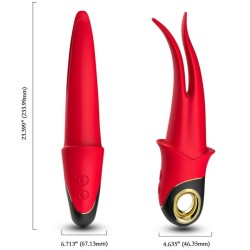 VIBRATEUR SHADOW DOUBLE TÊTE TEASING ROUGE