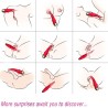 VIBRATEUR SHADOW DOUBLE TÊTE TEASING ROUGE