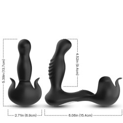 VIBRATEUR SURROUND ANAL & STIMULATEUR TESTICULOS TÉLÉCOMMANDE NOIR