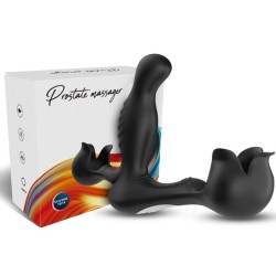 VIBRATEUR SURROUND ANAL & STIMULATEUR TESTICULOS TÉLÉCOMMANDE NOIR