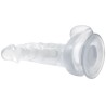 GODE RÉALISTE AVEC VENTOUSE ET TESTICULES 16.7 CM TRANSPARENT